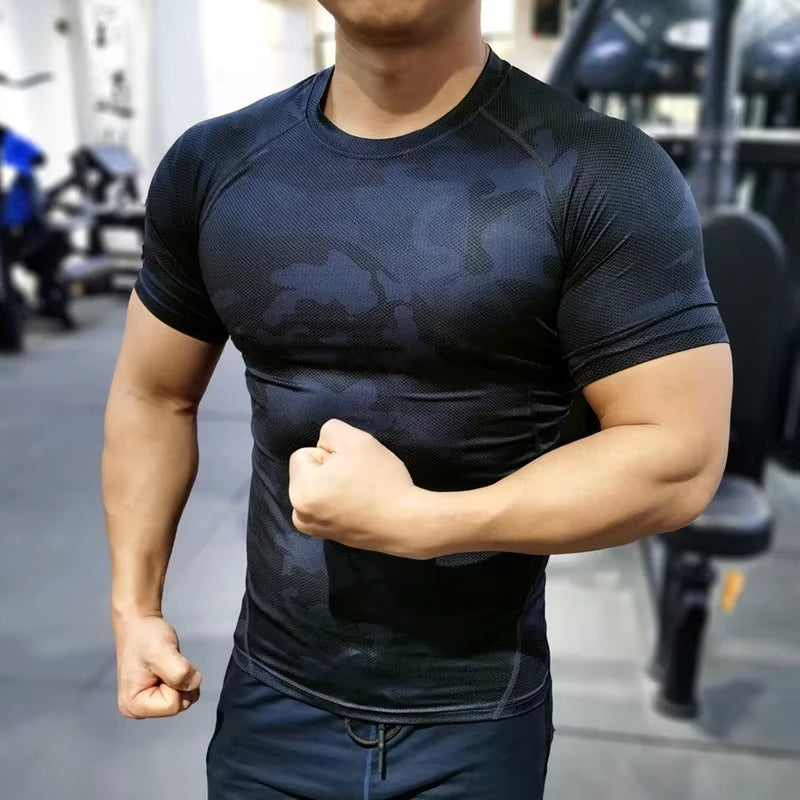 Men Compression T-Shirt Male Sporting Skinny Tee Shirt Homme Gyms Running Tight Sweatshirts Fitness Sports Rashguard plus Size