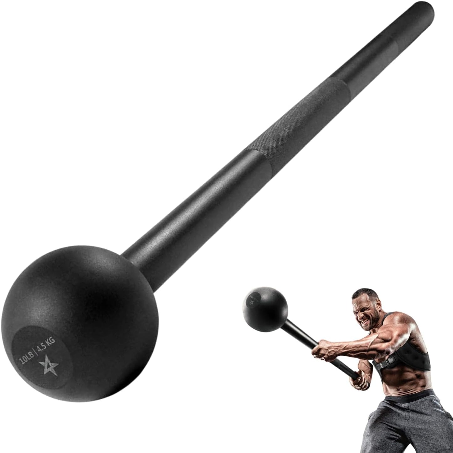 Yes4All Steel Mace Bell for Strength Training - Support Full Body, Muscles, Shoulder, Grips & Forearms Workouts to Rehabilitation, Stretching 5, 7, 10, 15, 20, 25, 30Lb for Woman & Man