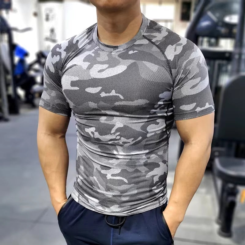 Men Compression T-Shirt Male Sporting Skinny Tee Shirt Homme Gyms Running Tight Sweatshirts Fitness Sports Rashguard plus Size