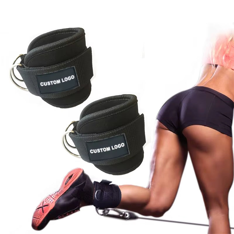 Fitness Adjustable D-Ring Ankle Cuffs Sport Ankle Straps for Cable Machines Gym Leg Pulley with Buckle Sports Feet Guard Workout