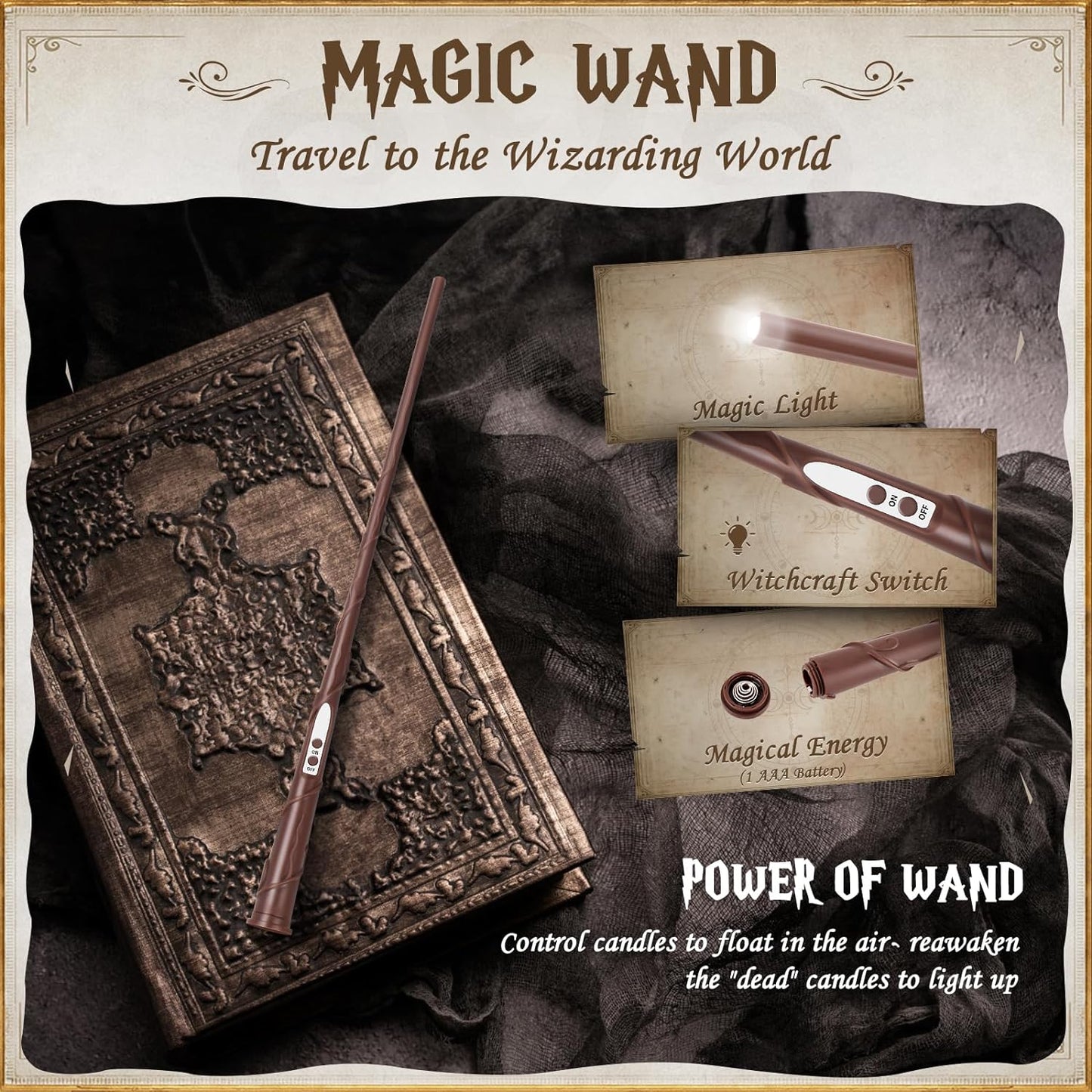 Floating Candles with Wand 20Pcs - Halloween Decorations, Magic Hanging Candles