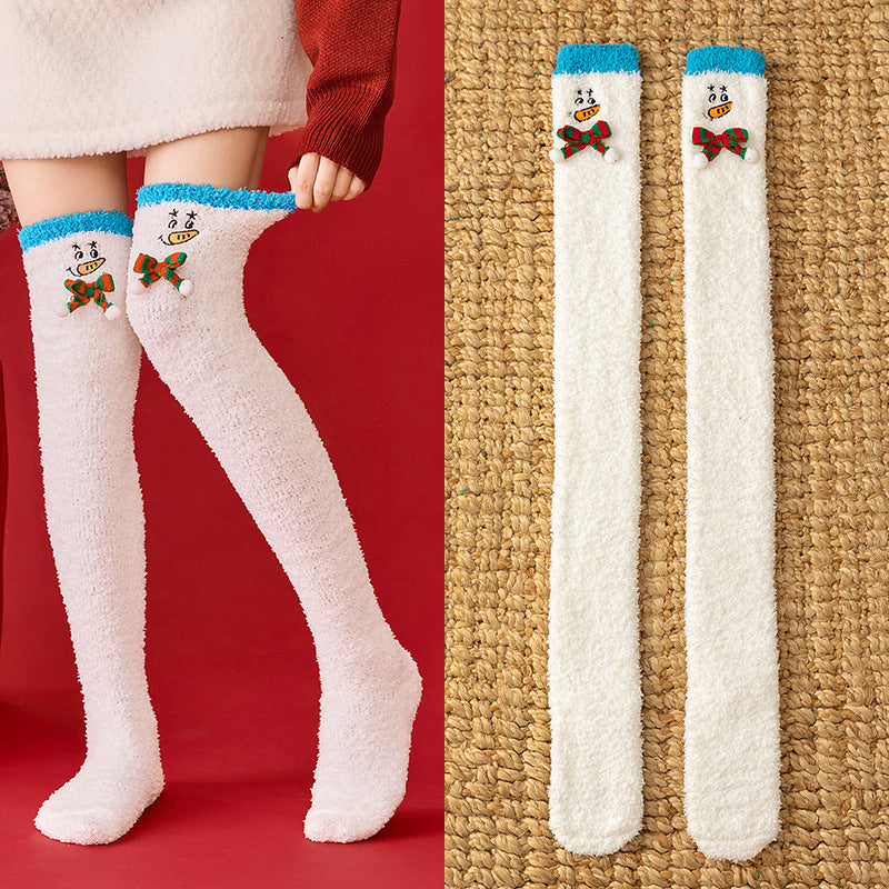 Winter Cartoon Fleece Knee Socks