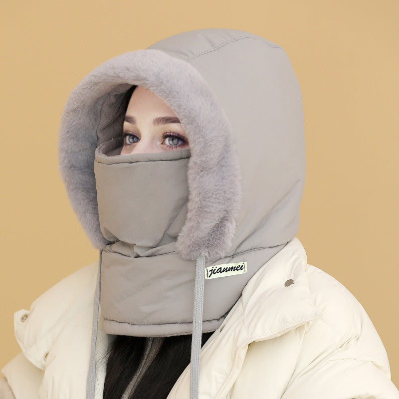 Windproof Winter Hat with Scarf and Mask for Women