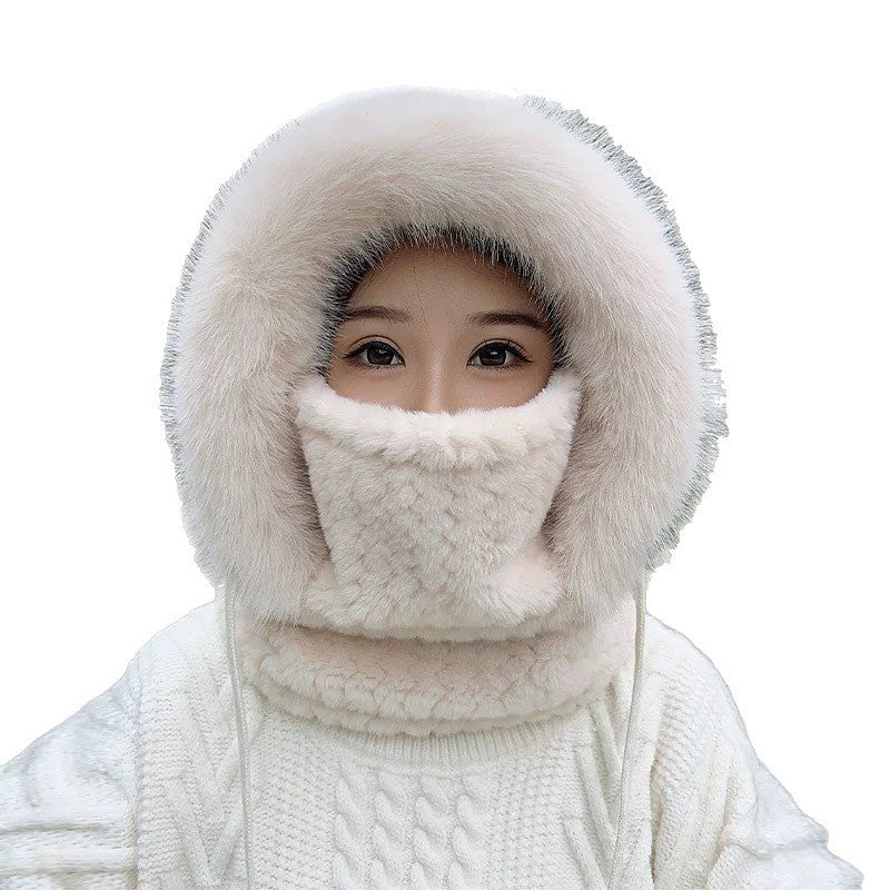 Windproof Winter Hat with Scarf and Mask for Women