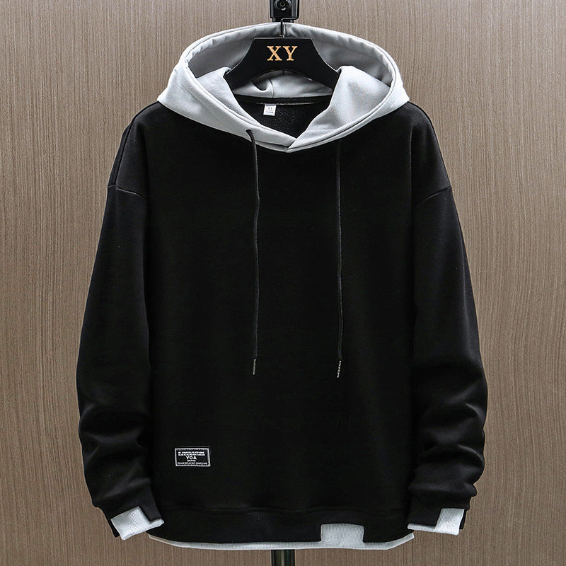 Mens Hooded Sweatshirt Loose Fit Two Piece Style