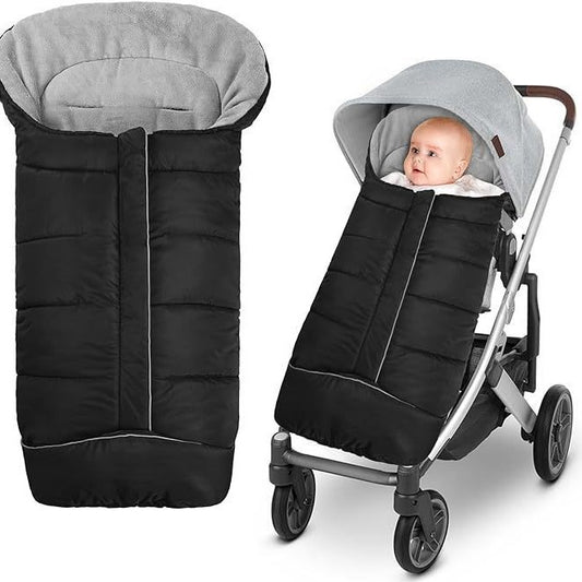 Fleece-Lined Stroller Sleeping Bag with Foot Cover