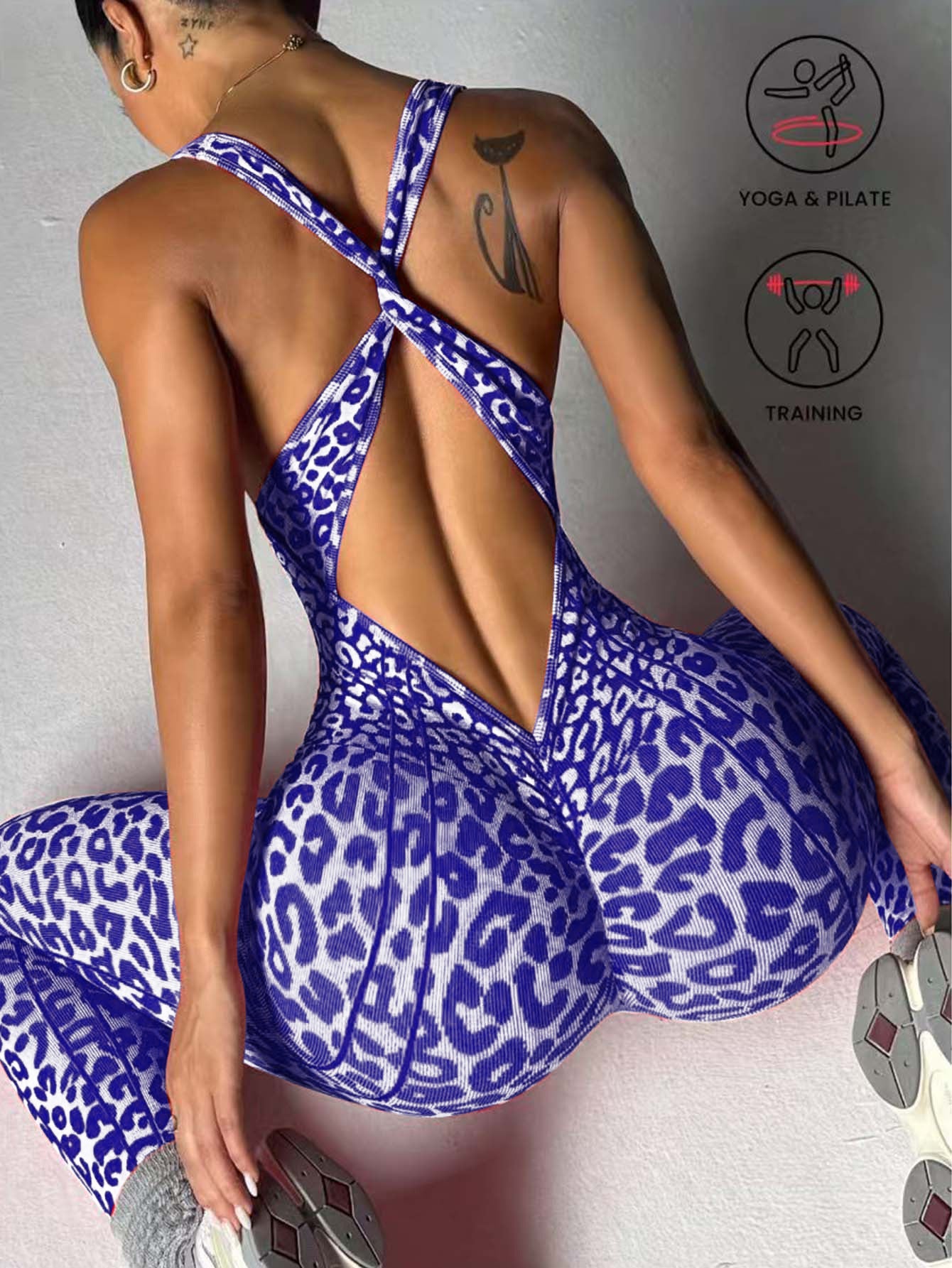 Backless seamless yoga jumpsuit