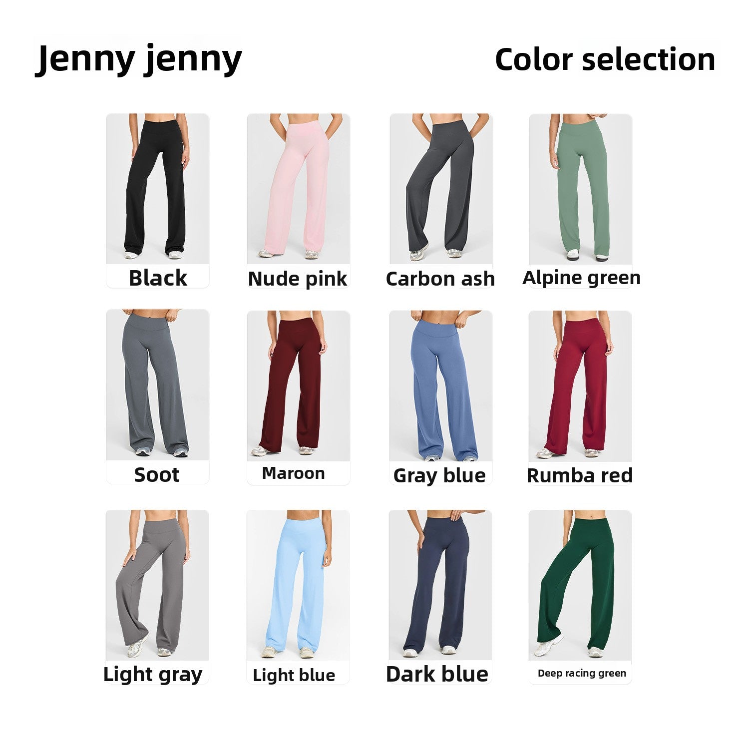 Womens High Waist Yoga Pants Straight Leg Fitness Wear