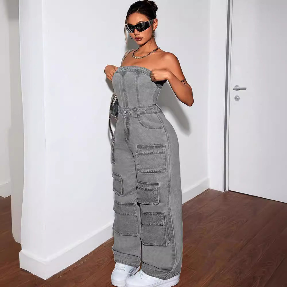 Women's denim jumpsuit