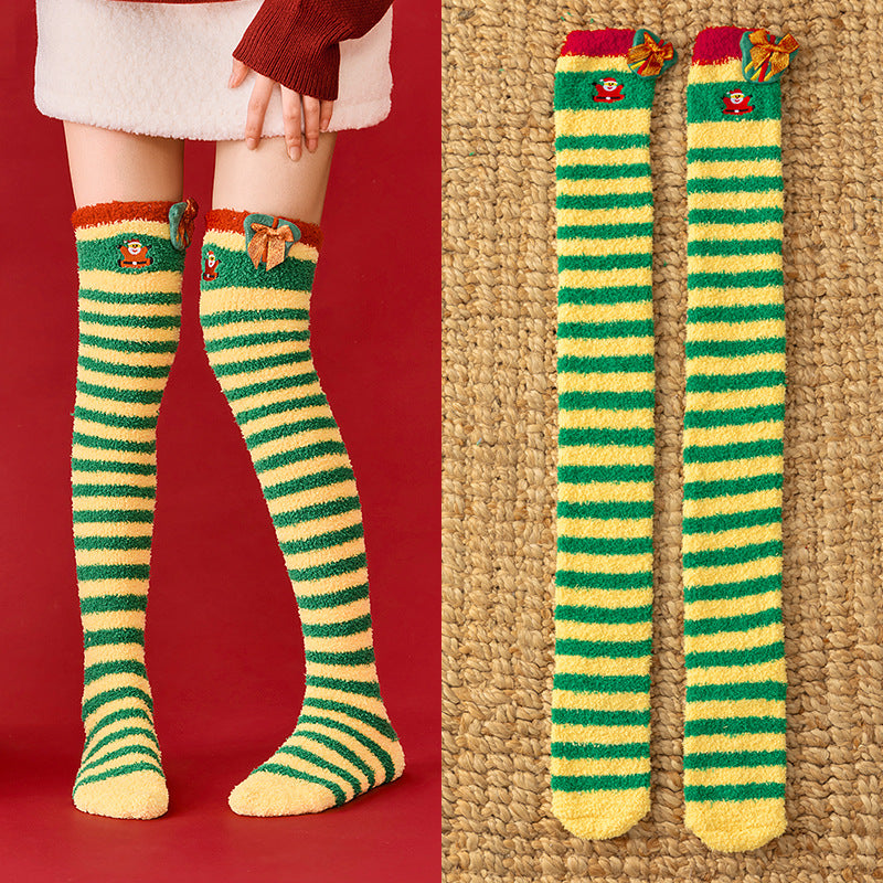 Winter Cartoon Fleece Knee Socks