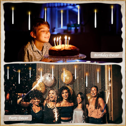 Floating Candles with Wand 20Pcs - Halloween Decorations, Magic Hanging Candles