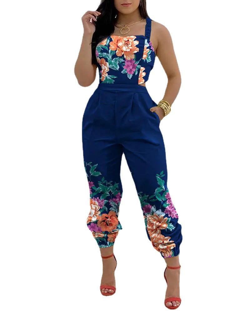 High Waist Lace-Up Leggings Jumpsuit