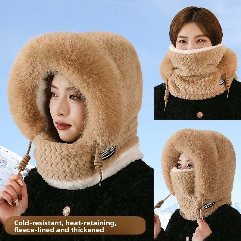 Windproof Winter Hat with Scarf and Mask for Women