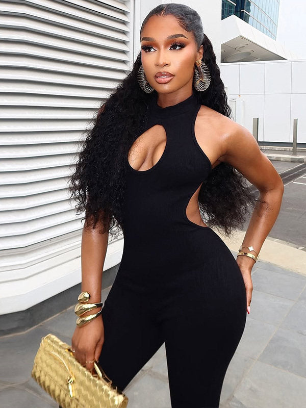 Women's Hollow-Out Backless Long Jumpsuit