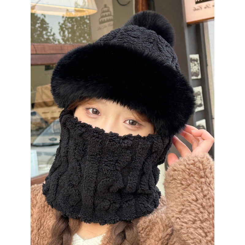 Windproof Winter Hat with Scarf and Mask for Women
