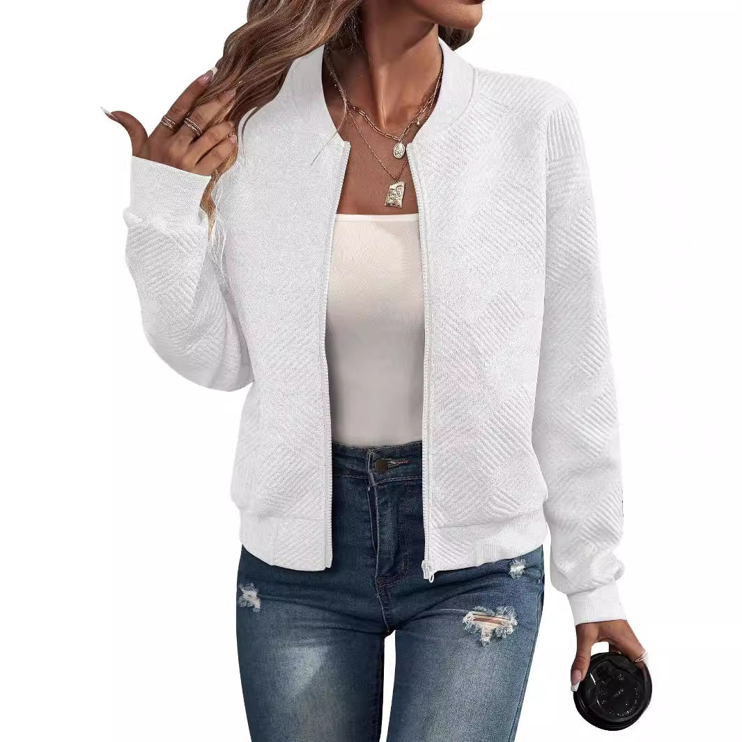Jacket Baseball Collar Casual Jacket for Women