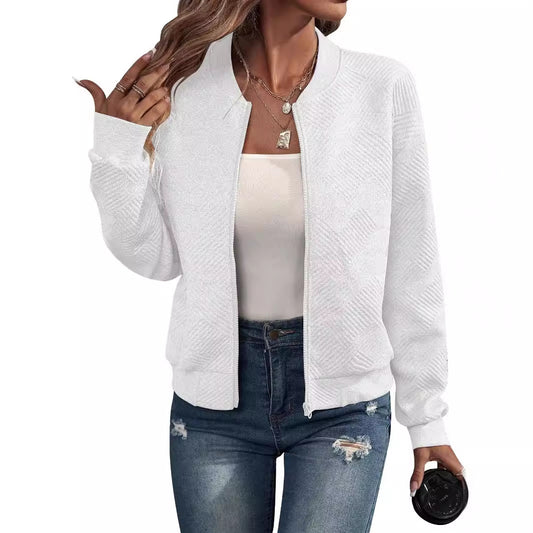 Jacket Baseball Collar Casual Jacket for Women