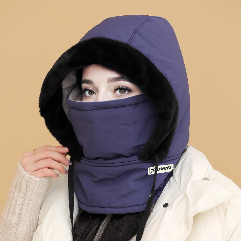 Windproof Winter Hat with Scarf and Mask for Women