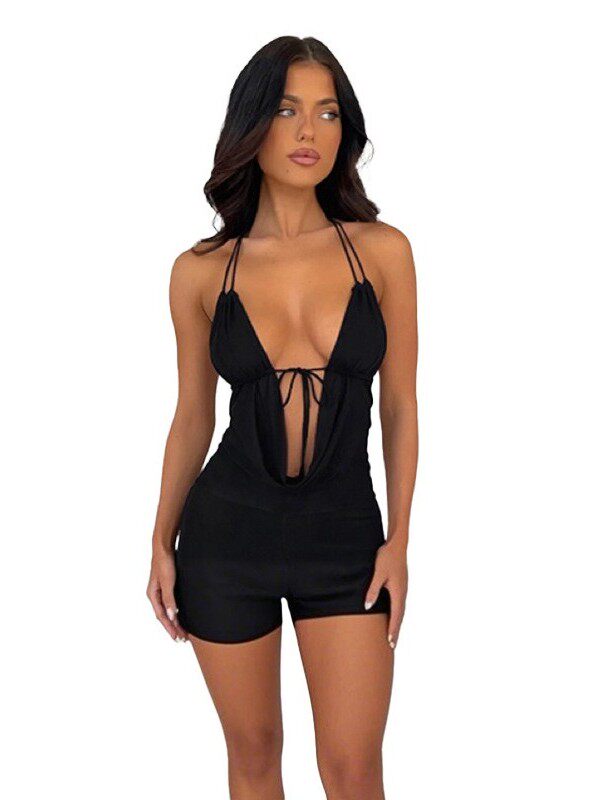 Tailored Strap Jumpsuit Shorts