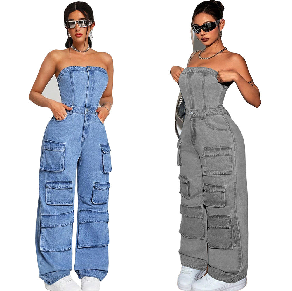 Women's denim jumpsuit