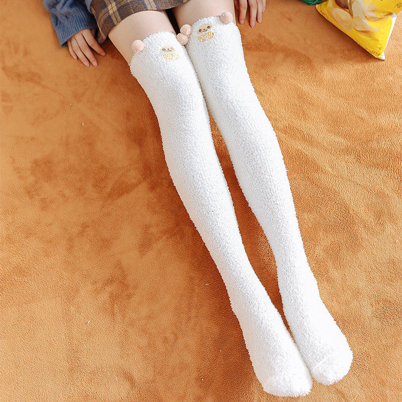 Winter Cartoon Fleece Knee Socks