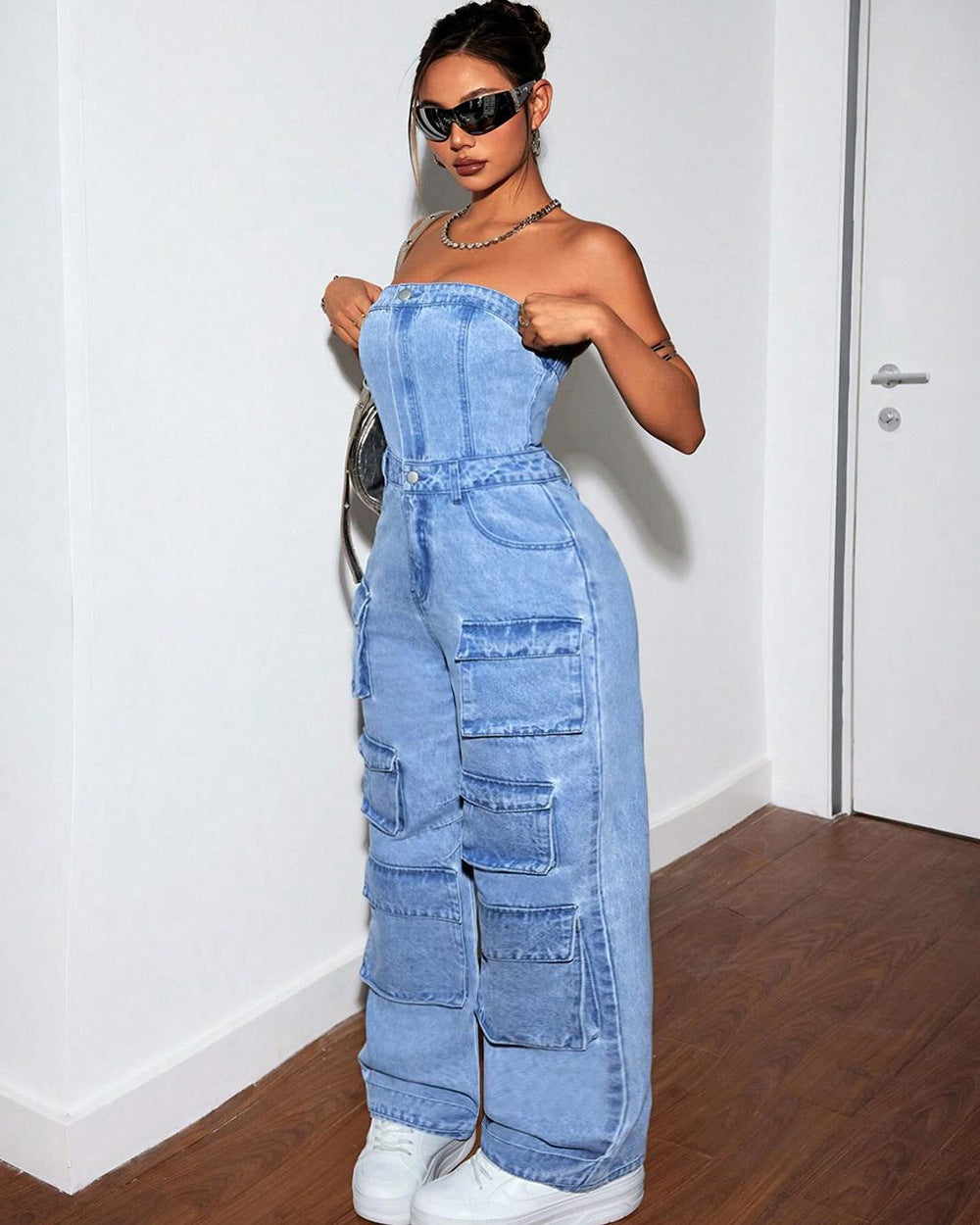 Women's denim jumpsuit