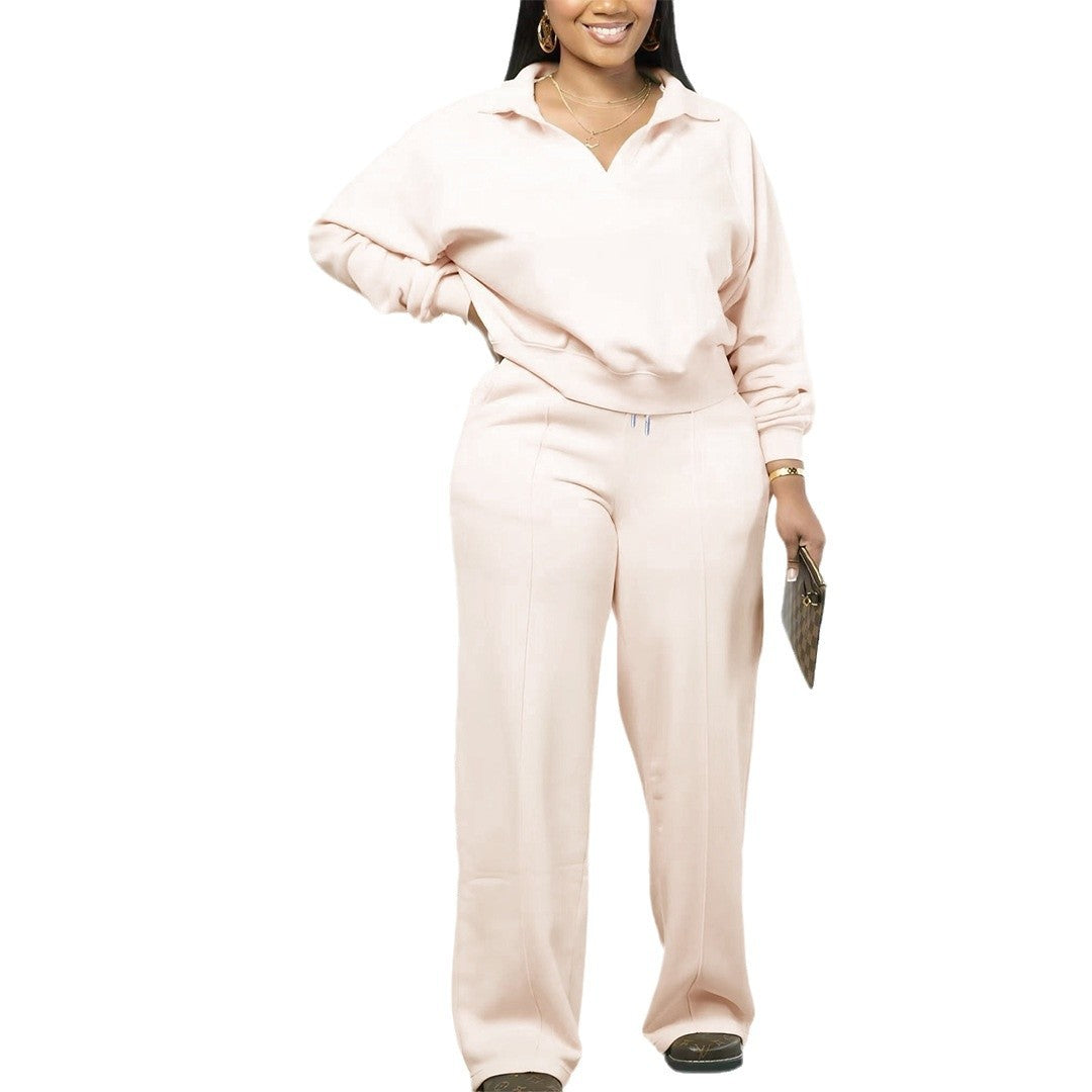 Women Casual Solid Color Tracksuit Set