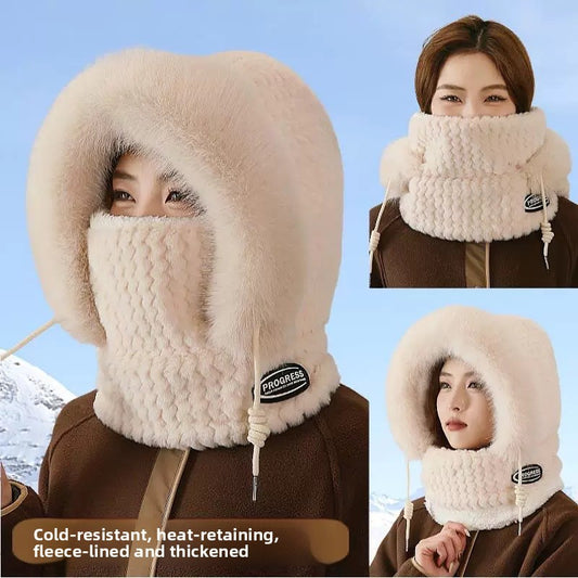 Windproof Winter Hat with Scarf and Mask for Women