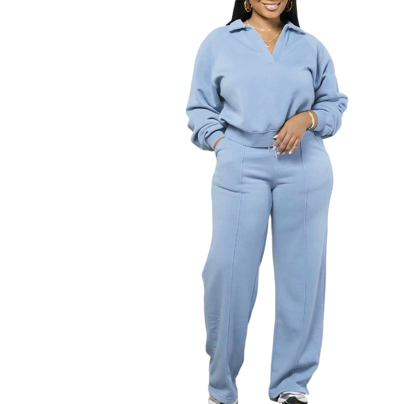 Women Casual Solid Color Tracksuit Set