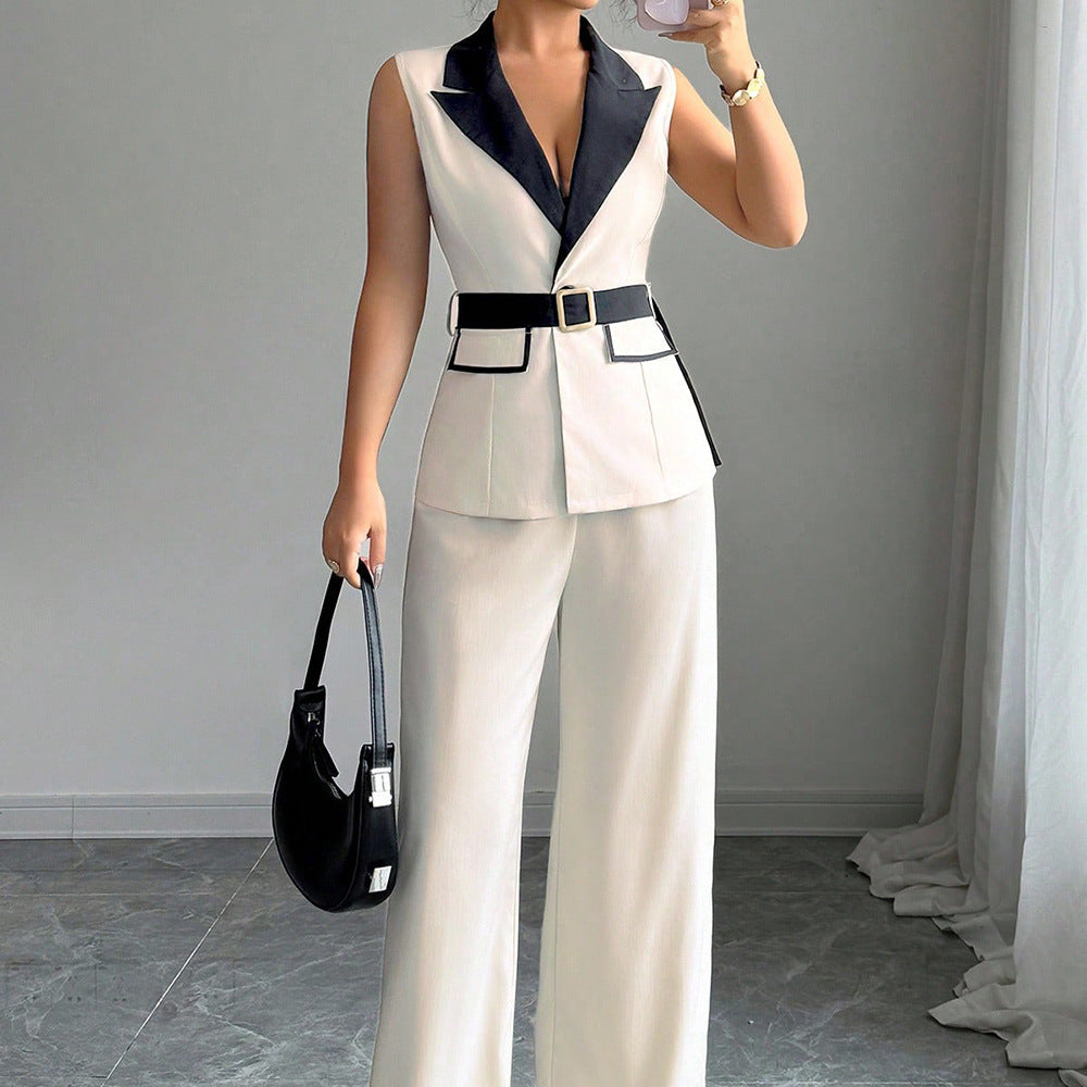 Elegant Women Vest and Pants Set