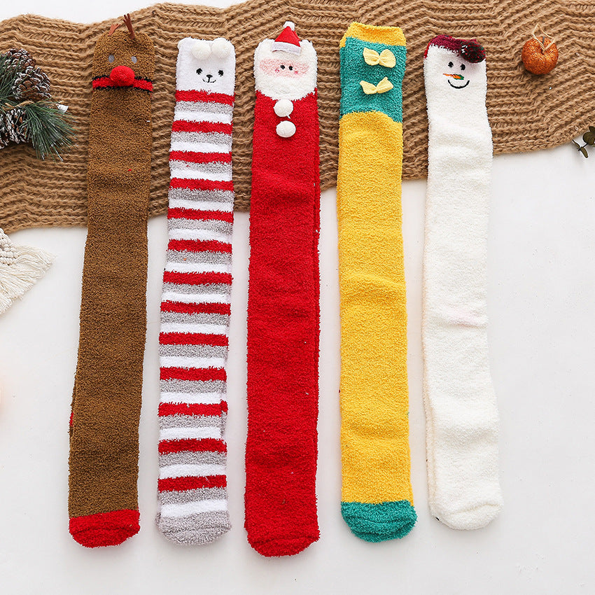 Winter Cartoon Fleece Knee Socks