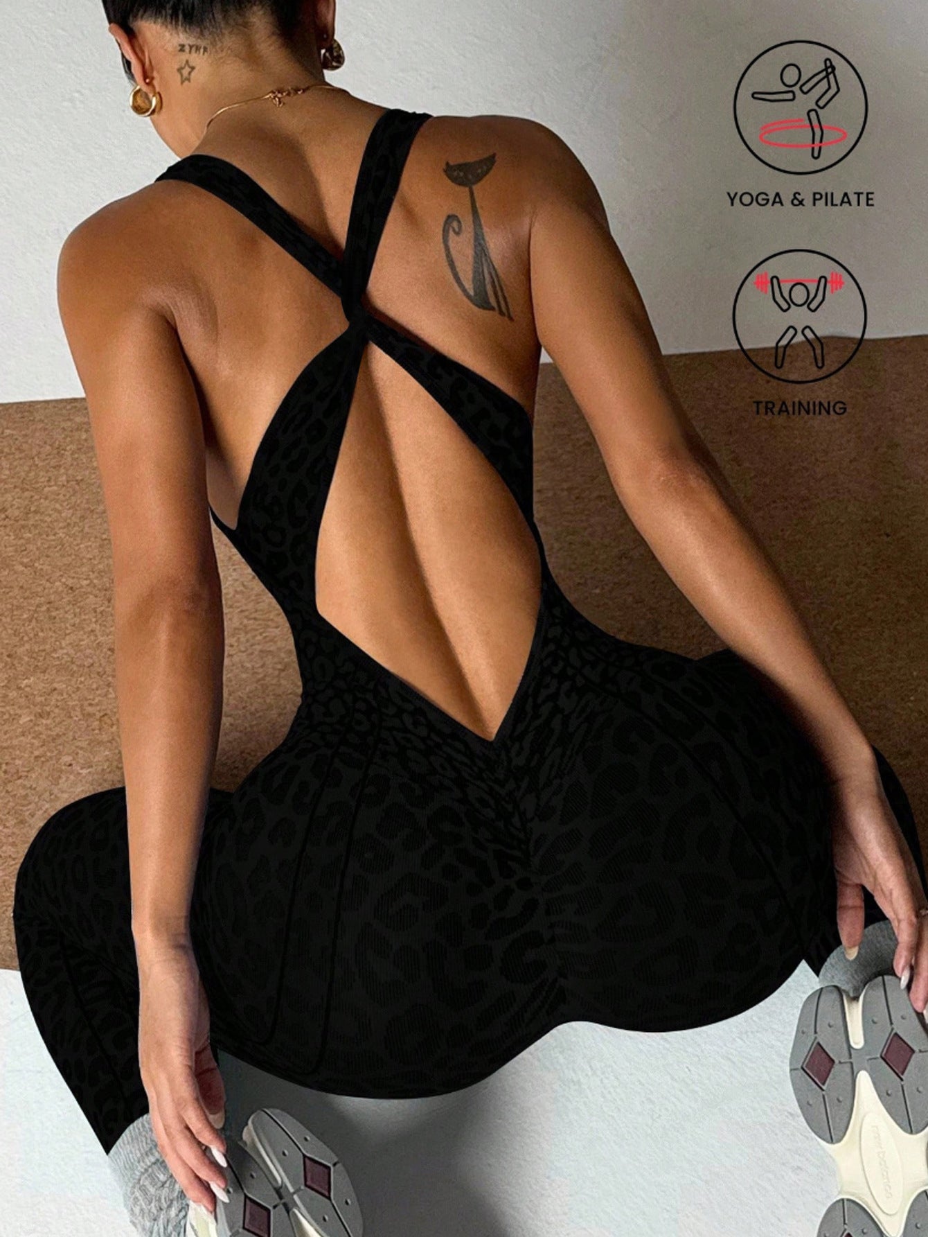 Backless seamless yoga jumpsuit