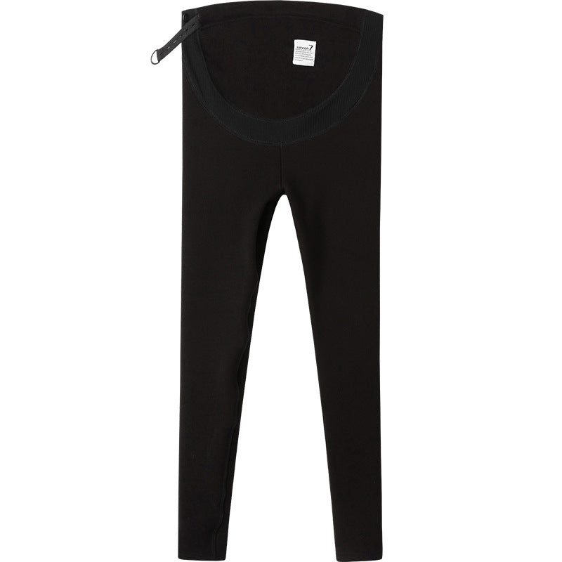 Maternity Leggings with Belly Support Cotton Cropped Pants