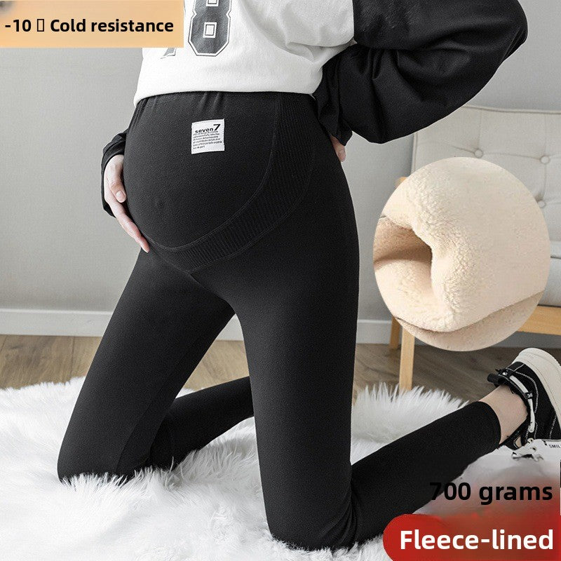 Maternity Leggings with Belly Support Cotton Cropped Pants