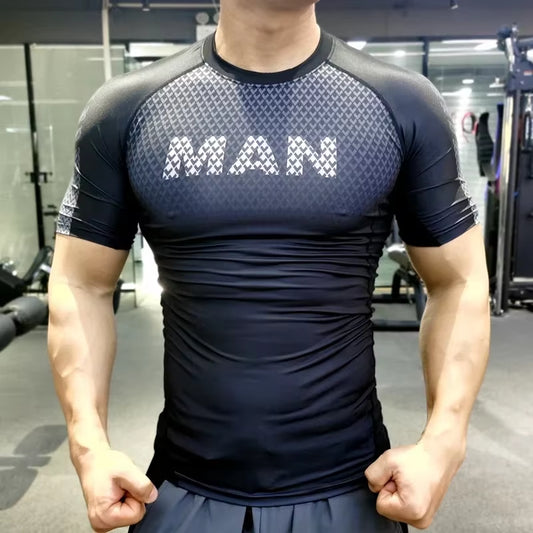 Men Compression T-Shirt Male Sporting Skinny Tee Shirt Homme Gyms Running Tight Sweatshirts Fitness Sports Rashguard plus Size