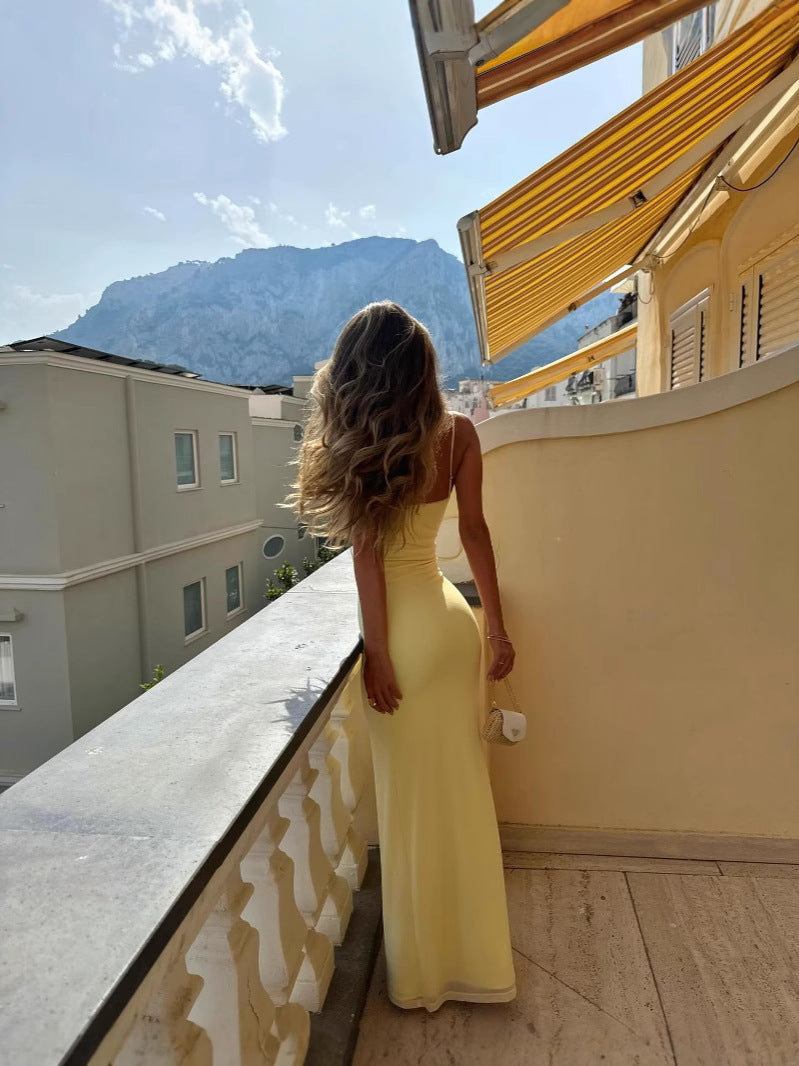 Sexy solid color dress for women