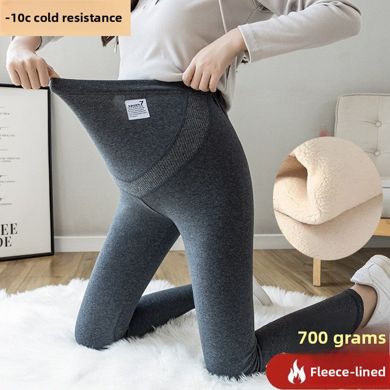 Maternity Leggings with Belly Support Cotton Cropped Pants