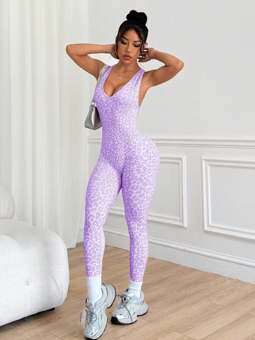 Backless seamless yoga jumpsuit