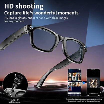 Fashion AI Camera Smart Glasses IP65 Waterproof Bluetooth Call Playing Music Smart Glasses Identify Pictures Use Chatgpt