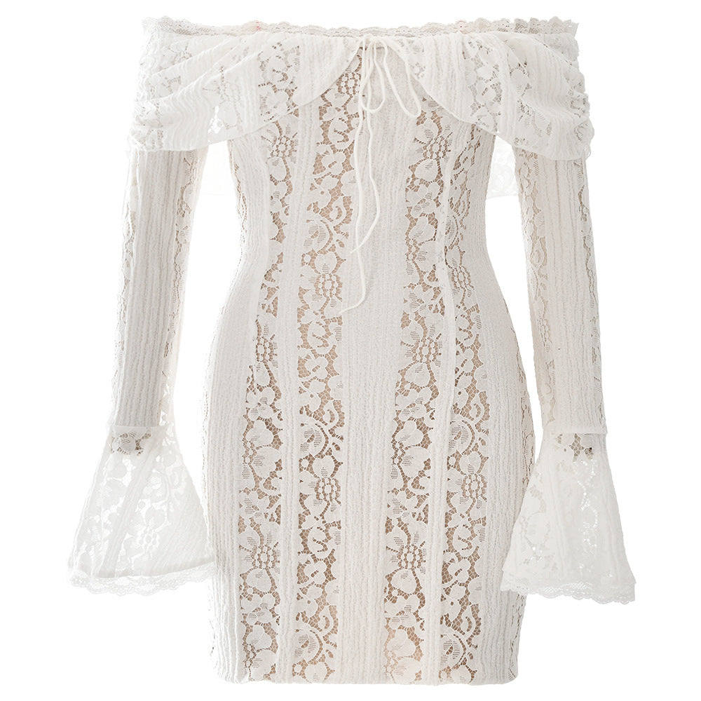 Lace Tube Top Bodycon Dress Long Sleeve