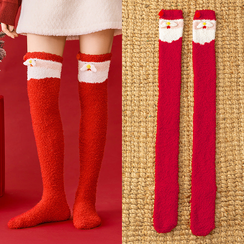Winter Cartoon Fleece Knee Socks