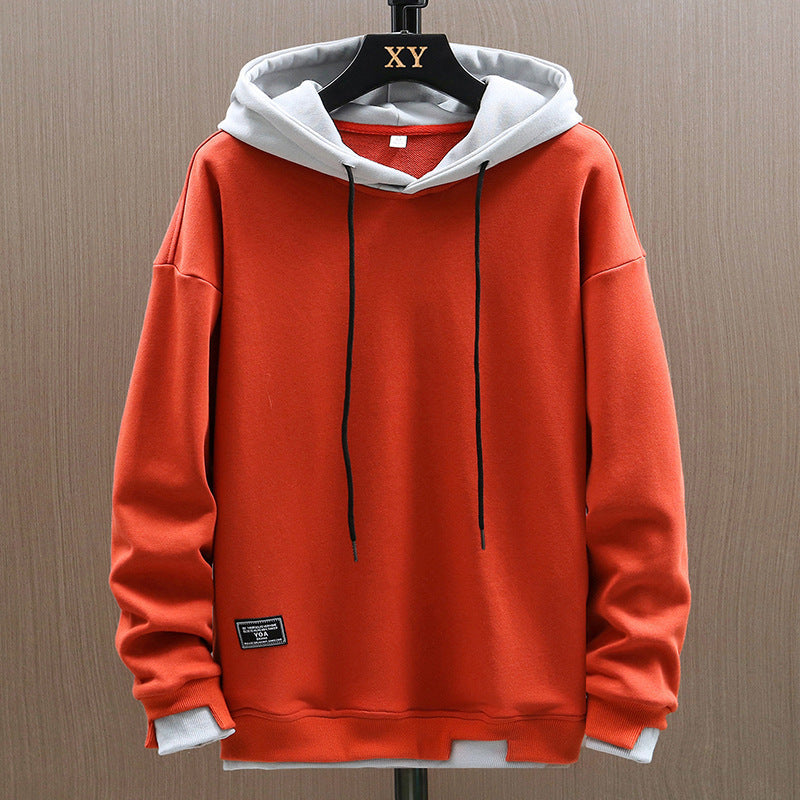 Mens Hooded Sweatshirt Loose Fit Two Piece Style