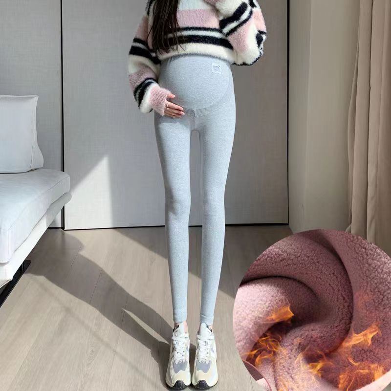 Maternity Leggings with Belly Support Cotton Cropped Pants