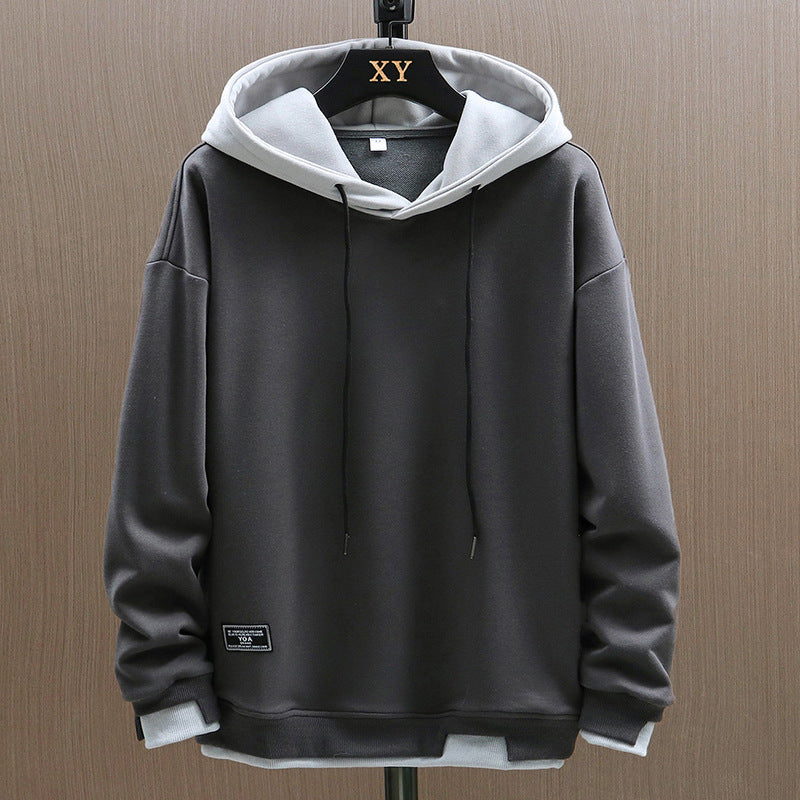 Mens Hooded Sweatshirt Loose Fit Two Piece Style