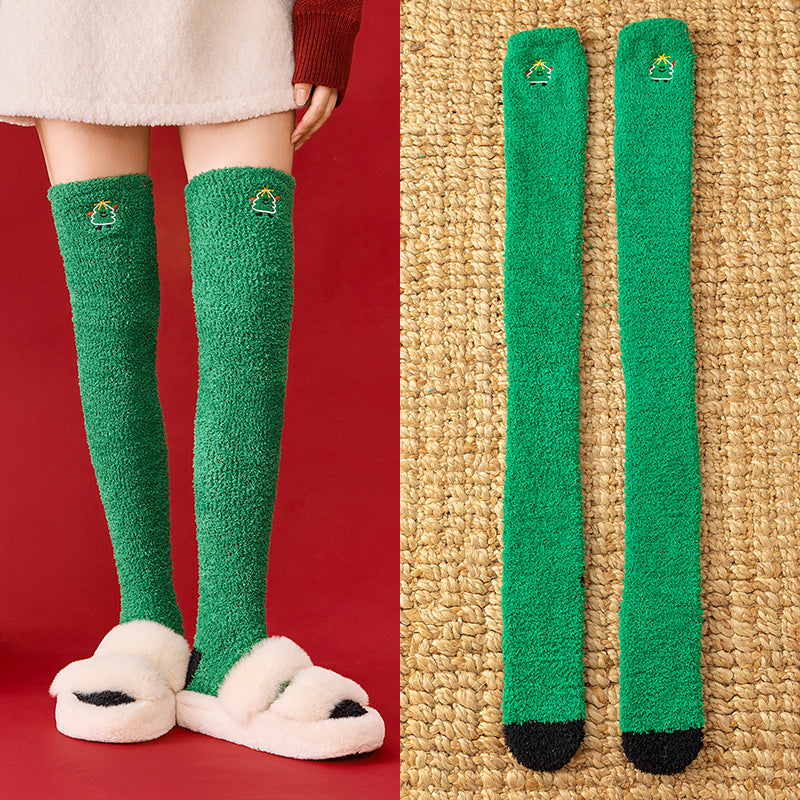 Winter Cartoon Fleece Knee Socks