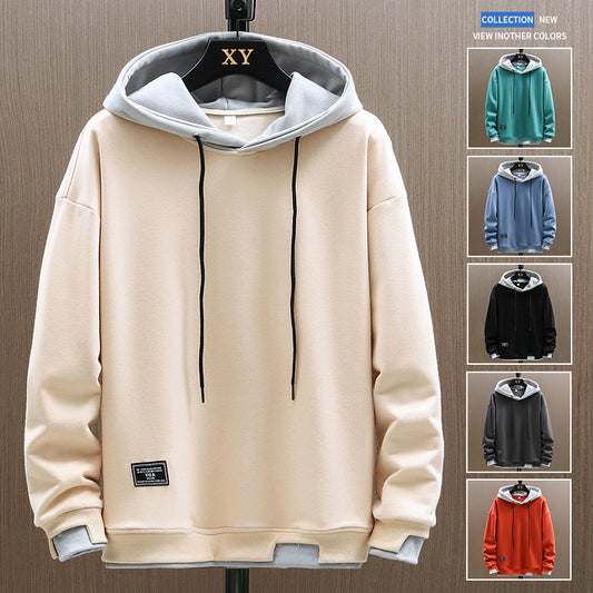 Mens Hooded Sweatshirt Loose Fit Two Piece Style