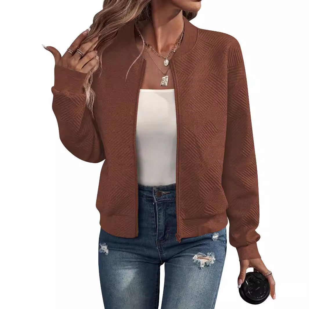 Jacket Baseball Collar Casual Jacket for Women